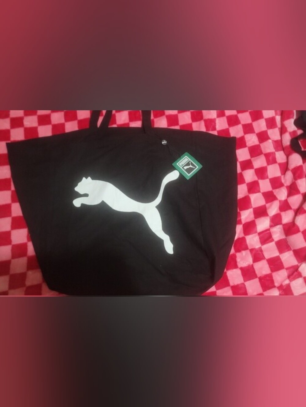Puma Black Tote with White Cat Logo New With Tag